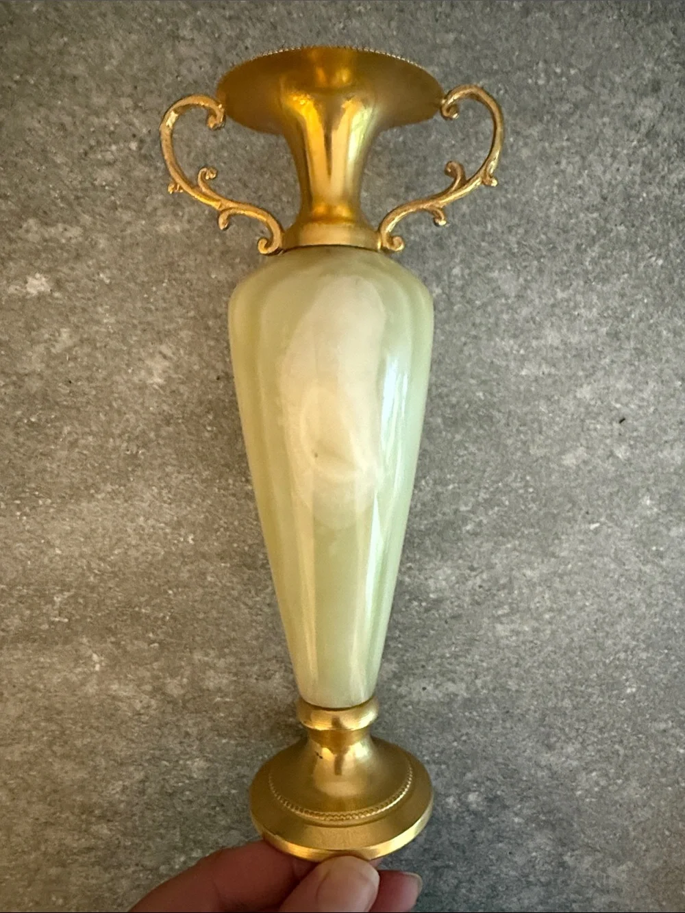 Vintage Onyx Mounted Amphora Style candlestick